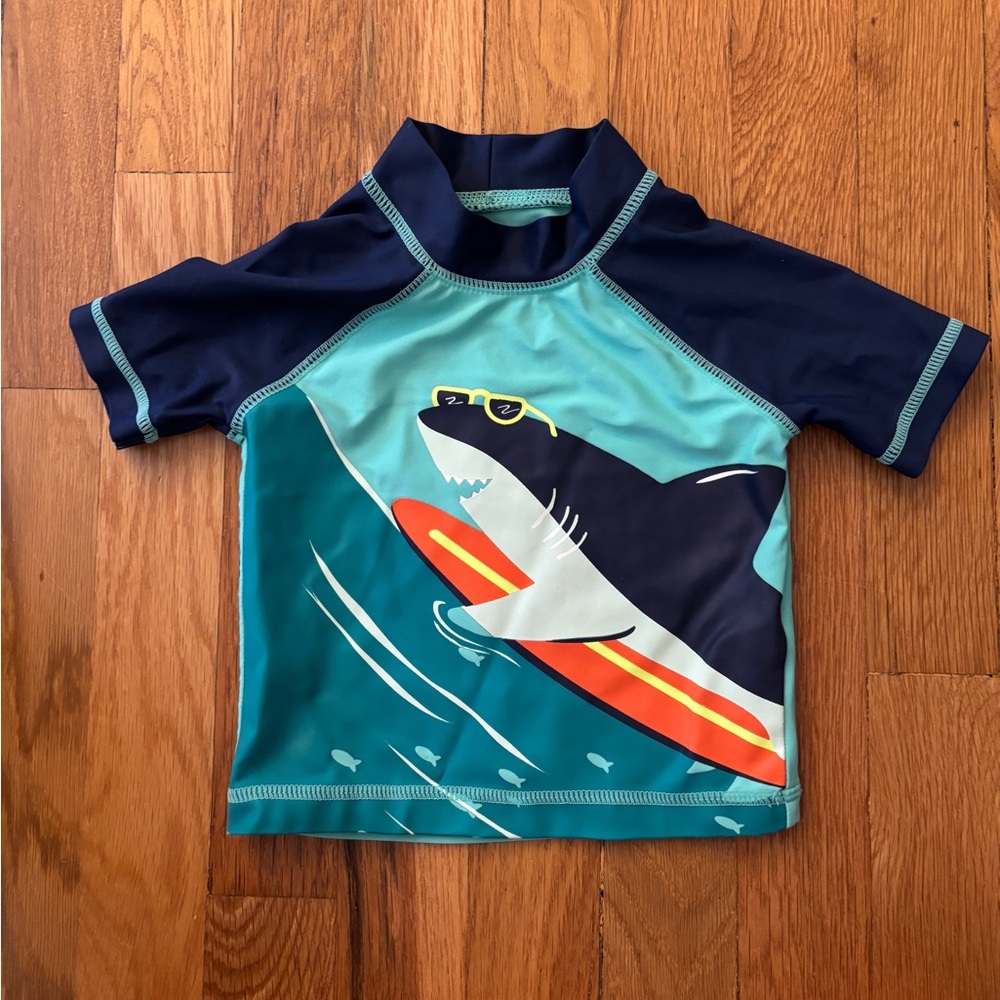 Kids Shark Swim Shirt - Blue and Teal